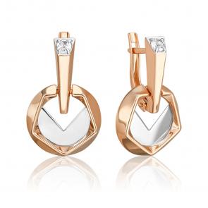 Серьги из комбинированного золота Platina с топазом 02-5044-00-201-1111 фото