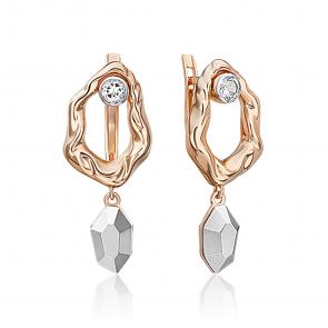 Серьги из комбинированного золота Platina с топазом 02-5046-00-201-1111 фото