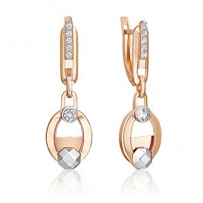 Серьги из комбинированного золота Platina с топазом 02-5048-00-201-1111 фото