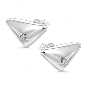 Серебряные серьги АЛЬКОР с бриллиантом 02-5049/000Б-00 фото
