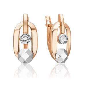 Серьги из комбинированного золота Platina с топазом 02-5050-00-201-1111 фото