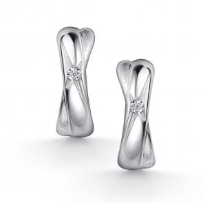 Серебряные серьги АЛЬКОР с бриллиантом 02-5050/000Б-00 фото