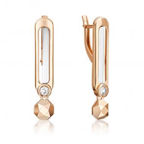 Серьги из комбинированного золота Platina с топазом 02-5051-00-201-1111 фото