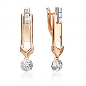 Серьги из комбинированного золота Platina с топазом 02-5055-00-201-1111 фото