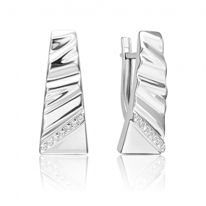 Серебряные серьги Platina с фианитом 02-5067-00-401-0200 фото