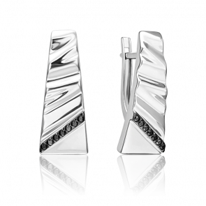 Серебряные серьги Platina с фианитом 02-5067-00-402-0200 фото