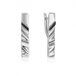 Серебряные серьги Platina с фианитом 02-5068-00-402-0200 фото