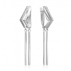 Серебряные серьги Platina с фианитом 02-5069-00-401-0200 фото