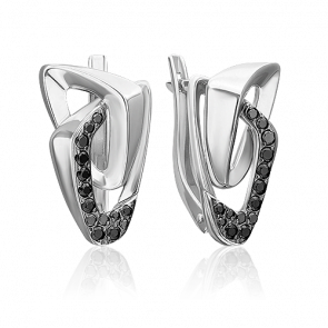 Серебряные серьги Platina с фианитом 02-5072-00-402-0200 фото