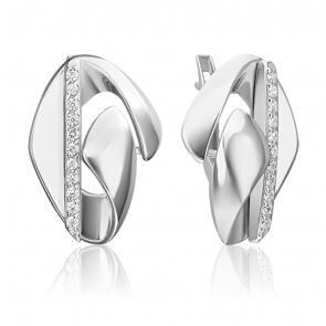 Серебряные серьги Platina с фианитом 02-5073-00-401-0200 фото