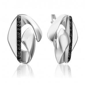 Серебряные серьги Platina с фианитом 02-5073-00-402-0200 фото