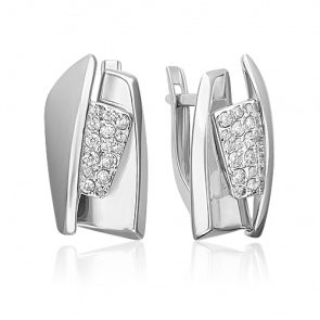 Серебряные серьги Platina с фианитом 02-5074-00-401-0200 фото