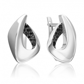 Серебряные серьги Platina с фианитом 02-5075-00-402-0200 фото