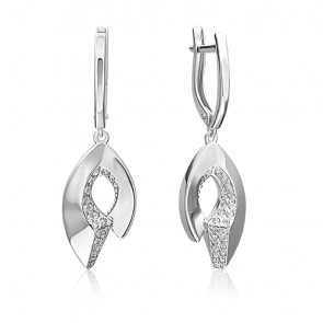 Серебряные серьги Platina с фианитом 02-5076-00-401-0200 фото
