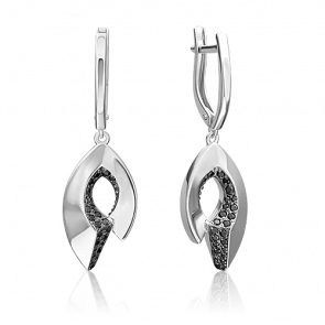 Серебряные серьги Platina с фианитом 02-5076-00-402-0200 фото