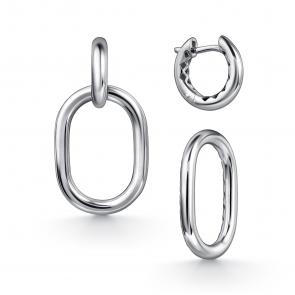 Серебряные серьги-трансформеры АЛЬКОР 02-5076/0000-00 фото