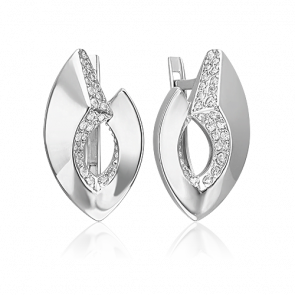 Серебряные серьги Platina с фианитом 02-5077-00-401-0200 фото