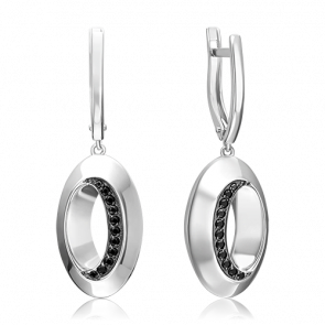 Серебряные серьги Platina с фианитом 02-5080-00-402-0200 фото