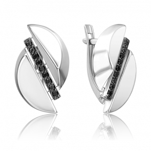 Серебряные серьги Platina с фианитом 02-5081-00-402-0200 фото