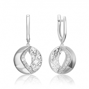 Серебряные серьги Platina с фианитом 02-5084-00-401-0200 фото