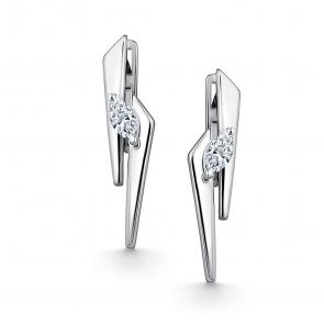 Серебряные серьги АЛЬКОР с фианитом 02-5096/00КЦ-00 фото