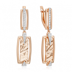 Серьги из комбинированного золота Platina с топазом 02-5097-00-201-1111 фото