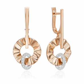 Серьги из комбинированного золота Platina с топазом 02-5101-00-201-1111 фото