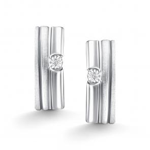 Серебряные серьги АЛЬКОР с бриллиантом 02-5108/000Б-00 фото