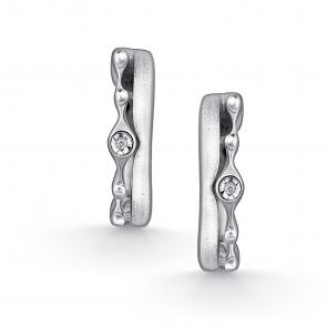 Серебряные серьги АЛЬКОР с бриллиантом 02-5110/000Б-00 фото