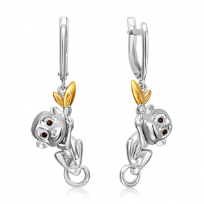 Серебряные серьги Platina с эмалью 02-5118-00-000-0200 фото