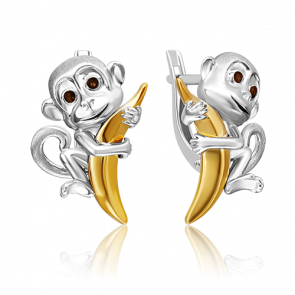 Серебряные серьги Platina с эмалью 02-5119-00-000-0200 фото