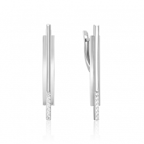 Серьги из белого золота Platina с фианитом 02-5123-00-401-1120 фото