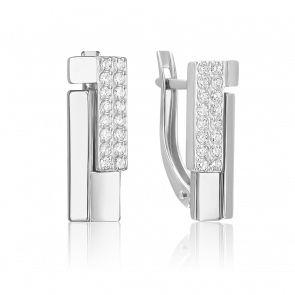 Серьги из белого золота Platina с фианитом 02-5126-00-401-1120 фото