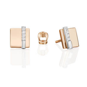 Серьги из комбинированного золота Platina с фианитом 02-5133-00-401-1111 фото