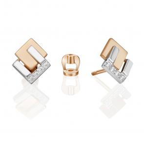 Серьги из комбинированного золота Platina с фианитом 02-5134-00-401-1111 фото