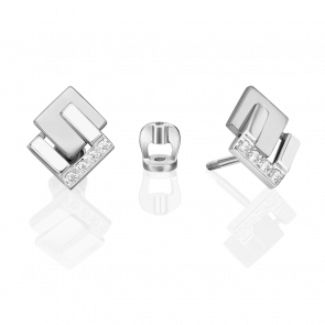 Серьги из белого золота Platina с фианитом 02-5134-00-401-1120 фото