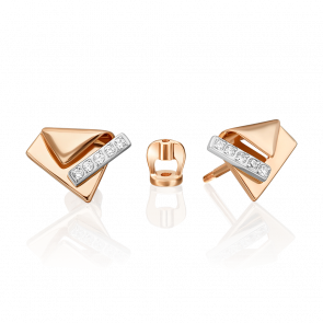 Серьги из комбинированного золота Platina с фианитом 02-5136-00-401-1111 фото