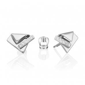 Серьги из белого золота Platina с фианитом 02-5136-00-401-1120 фото