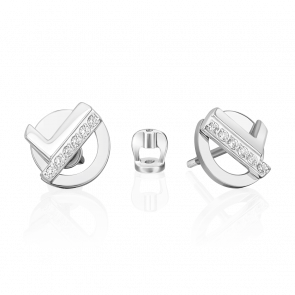 Серьги из белого золота Platina с фианитом 02-5137-00-401-1120 фото