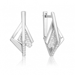 Серебряные серьги Platina с фианитом 02-5138-00-401-0200 фото