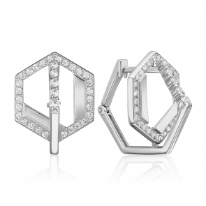 Серебряные серьги Platina с фианитом 02-5139-00-401-0200 фото