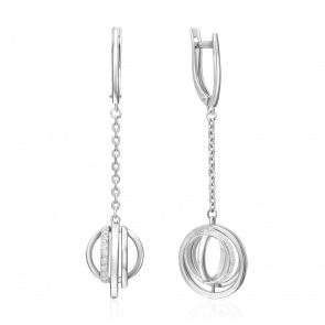 Серебряные серьги Platina с фианитом 02-5141-00-401-0200 фото