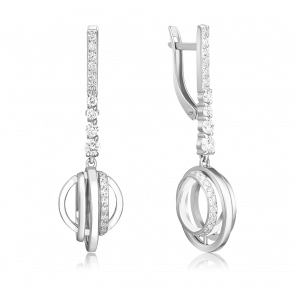 Серебряные серьги Platina с фианитом 02-5142-00-401-0200 фото