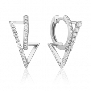 Серебряные серьги Platina с фианитом 02-5143-00-401-0200 фото