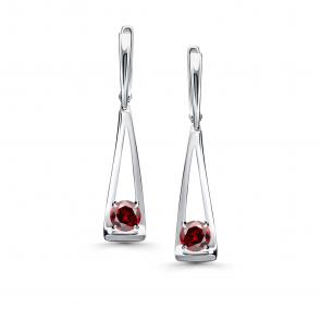 Серебряные серьги АЛЬКОР с гранатом 02-5151/00ГР-00 фото