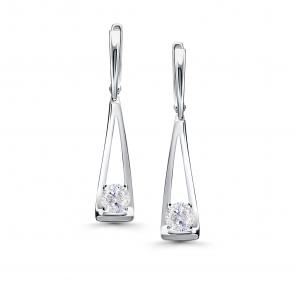 Серебряные серьги АЛЬКОР с горным хрусталём 02-5151/00ГХ-00 фото