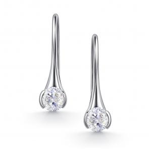 Серебряные серьги АЛЬКОР с горным хрусталём 02-5152/00ГХ-00 фото