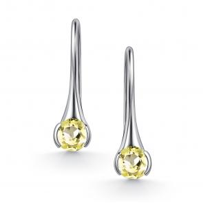 Серебряные серьги АЛЬКОР с кварцем 02-5152/00КЛ-00 фото