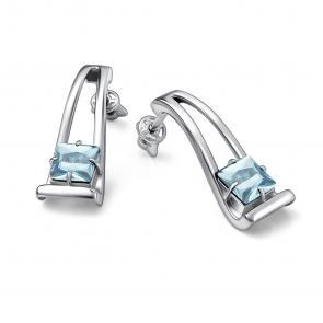 Серебряные серьги АЛЬКОР с топазом 02-5153/00ТБ-00 фото