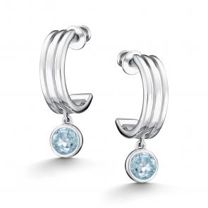 Серебряные серьги АЛЬКОР с топазом 02-5155/00ТБ-00 фото